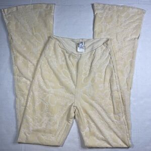 Tiger Mist Cream Floral Velvet Fit & Flare Pants Sz S